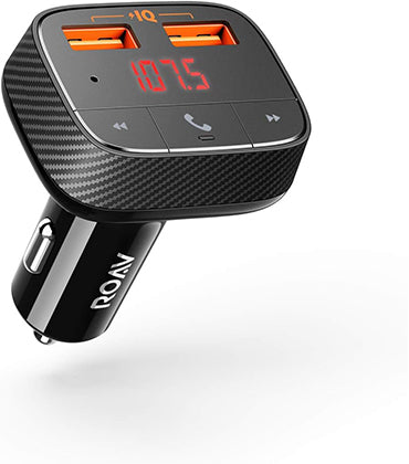 Anker Roav SmartCharge F0 Bluetooth FM Transmitter for Car, Audio Adapter and Receiver, Hands-Free Calling, MP3 Car Charger with 2 USB Ports, PowerIQ, and AUX Output Anker Roav SmartCharge F0 Bluetooth FM Transmitter for Car, Audio Adapter and Receiver, Hands-Free Calling, MP3 Car Charger with 2 USB Ports, PowerIQ, and AUX Output